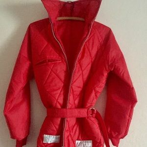 Vintage Red Puffer Jacket/ Rain Coat
